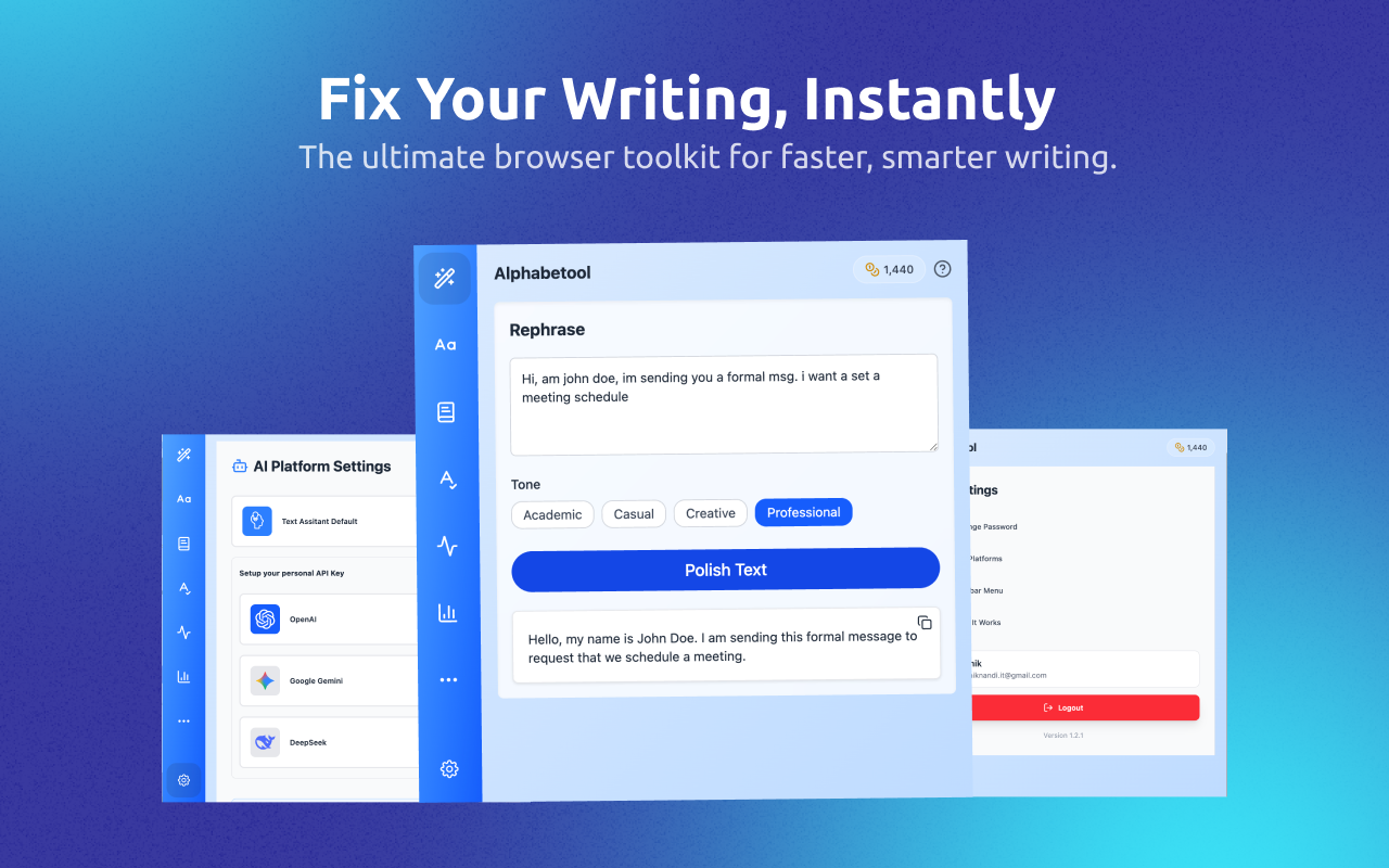 Alphabetool - AI Writing Chrome Extension